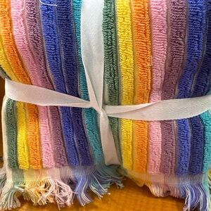 Colorful Striped Towel Set Calypso Pastel cotton 2 Towels hand towels LAST SET ✅